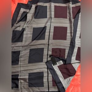 Gucci Blue and Burgundy Checkered Silk Scarf